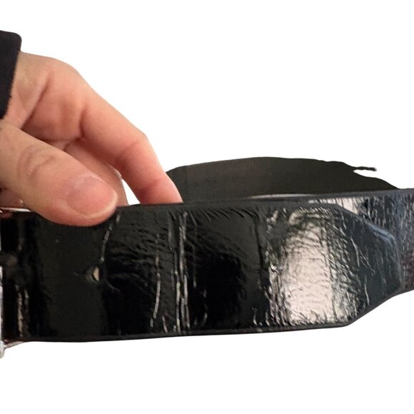 GUESS Vintage Y2K Black Pleather Belt with Silver G Buckle 30" Unisex🖤 ✨ - Picture 6 of 6